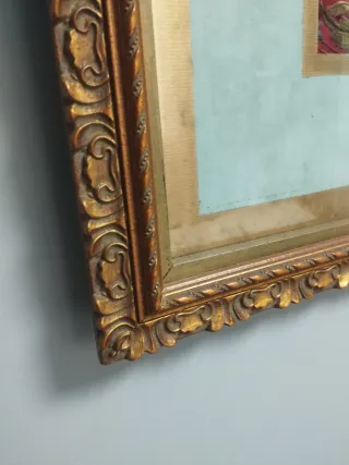 Cuadros Mantón Manila Antiguo Marco Dorado