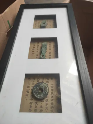 2 Cuadros Monedas Chinas Antiguas c35