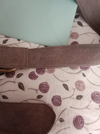 Cinturón serraje Tintoretto gris y dorado