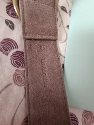 Cinturón serraje Tintoretto gris y dorado