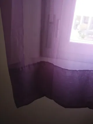 Cortinas de anillas. Azules y moradas.