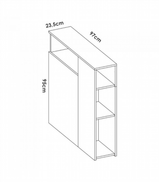 Cabecero Juvenil con Estante. Natural/Blanco