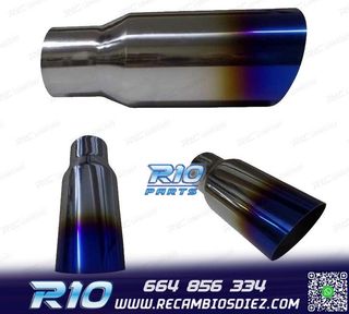 COLA ESCAPE REDONDA 61-90MM INOX CORTE DIAGONAL AZUL QUEMADO