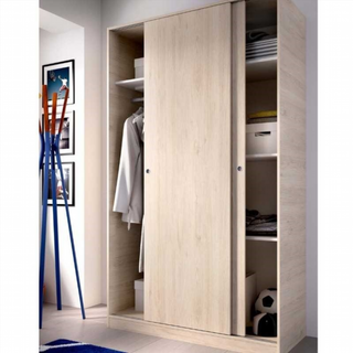 Armario 120x204x50 cm 2 Puertas Correderas. Natur