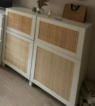 Aparador BESTÅ Blanco con Rattan