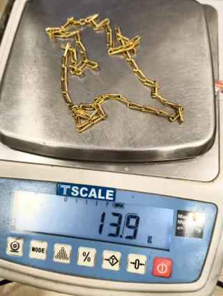 Cadena Oro 18kt eslabones alargados 60cm largo