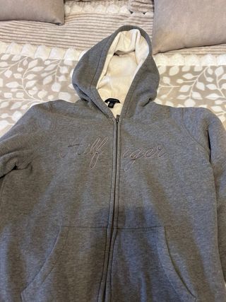 Sudadera Tommy Hilfiger Gris con Cremallera