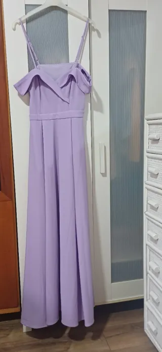 Vestido lila largo tirantes