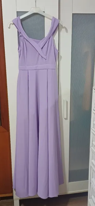 Vestido lila largo tirantes