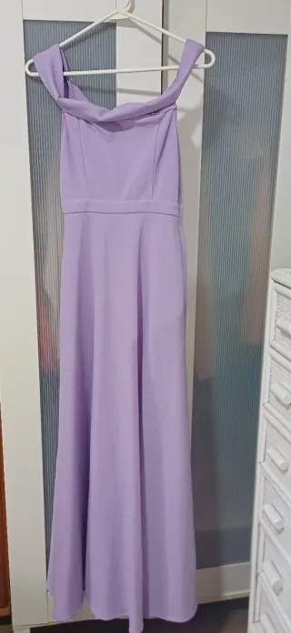 Vestido lila largo tirantes