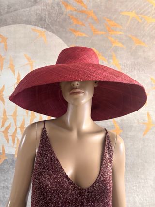 Sombrero rafia natural ala ancha.