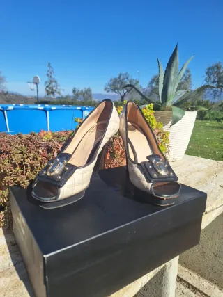 Scarpe Elisabetta Franchi Tg 36 Beige/Nero