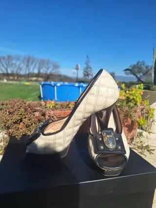 Scarpe Elisabetta Franchi Tg 36 Beige/Nero