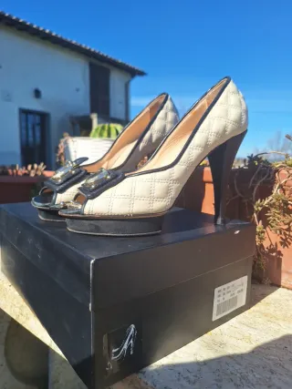 Scarpe Elisabetta Franchi Tg 36 Beige/Nero