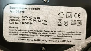 Cargador Batería Filmer 6V/12V