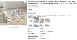 Parque de Juegos Bebé Plegable 180 x 150cm