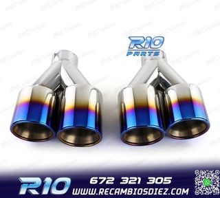 COLAS ESCAPE UNIVERSAL ACERO INOX TITANIO 2 DOBLES 89MM OO--