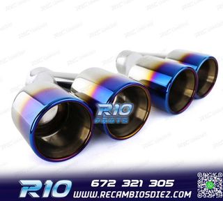 COLAS ESCAPE UNIVERSAL ACERO INOX TITANIO 2 DOBLES 89MM OO--