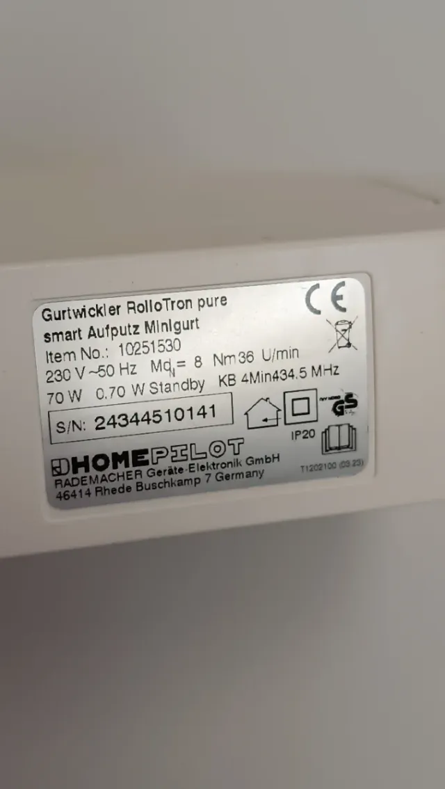 Raccoglitore persiana HomePilot E2Y3866