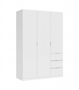 Armario 121x180x52cm 3 Puertas 3 Cajones. Blanco