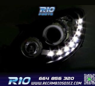 FAROS RENAULT TWINGO 07-11 LUZ DIURNA LED FONDO NEGRO