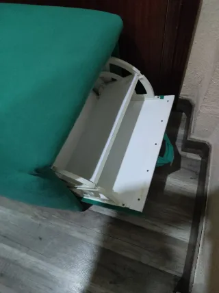 Puff zapatero color turquesa