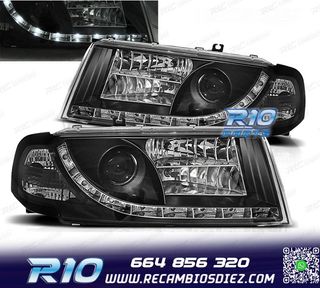 FAROS SKODA OCTAVIA 01-04 LUZ DIURNA LED FONDO NEGRO