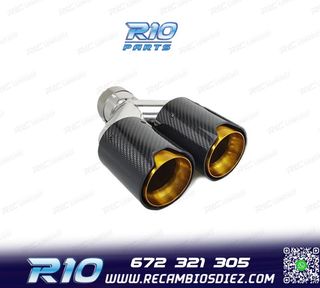 COLA ESCAPE IZQ BMW LOOK M PERFORMANCE DORADO CARBONO