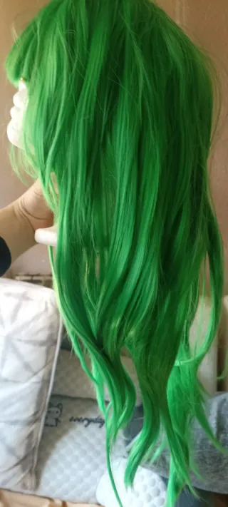 Peluca larga verde