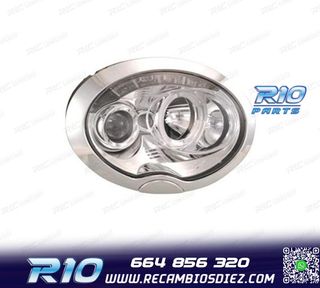 FAROS MINI COOPER R50 R52 R53 OJOS ANGEL LED FONDO CROMO