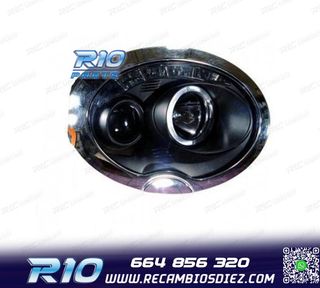 FAROS MINI COOPER R50 R52 R53 01-06 OJOS ANGEL LED FONDO NEG
