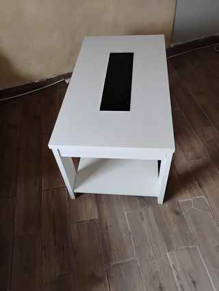 Mesa de centro elevable blanca y negra