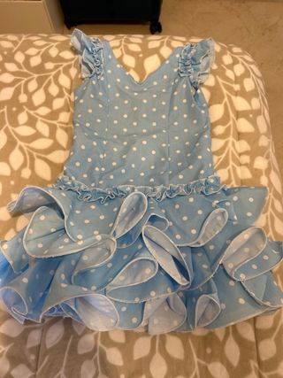 Vestido Gitana Celeste Talla 3-4 Nuevo