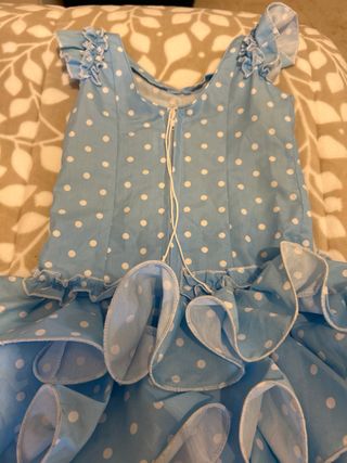 Vestido Gitana Celeste Talla 3-4 Nuevo