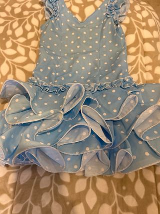 Vestido Gitana Celeste Talla 3-4 Nuevo