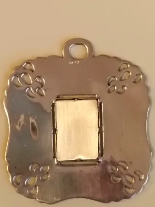 Medalla Cuna Plata 925 Esmalte Virgen Niño