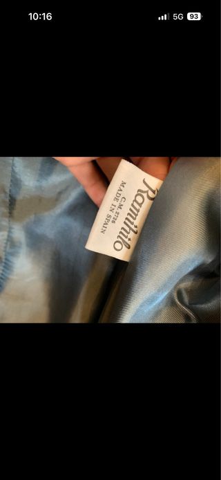 Abrigo capa vintage de piel azul