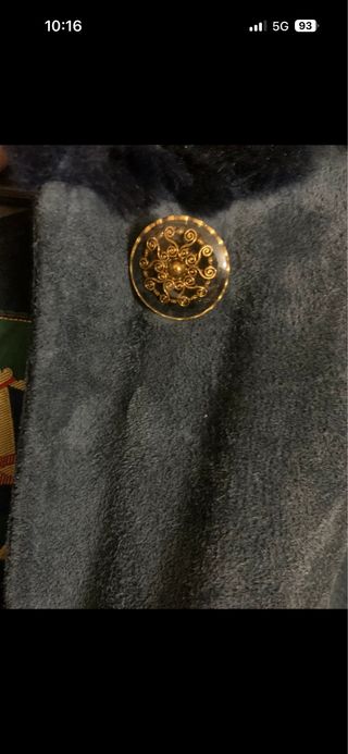 Abrigo capa vintage de piel azul