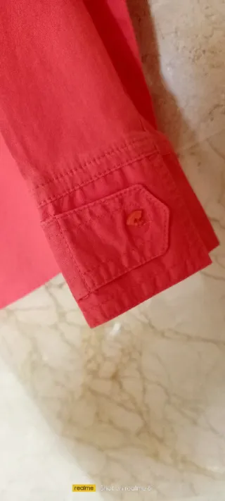 Blusa entallada manga larga roja