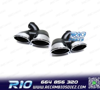 COLAS DE ESCAPE DOBLES OVALADAS MERCEDES W211 02-09 LOOK AMG
