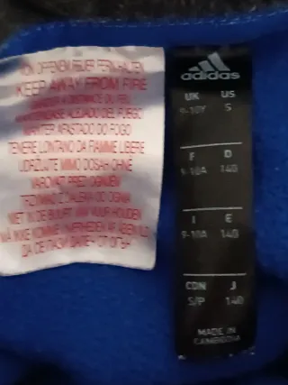 Felpa Adidas ragazzo blu tg 9-10anni