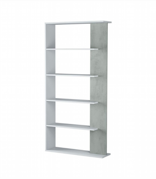 Estantería 5 Baldas. Blanco Artik/Cemento