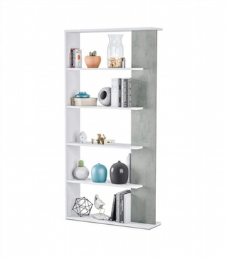 Estantería 5 Baldas. Blanco Artik/Cemento