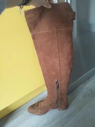 Botas altas camel ante