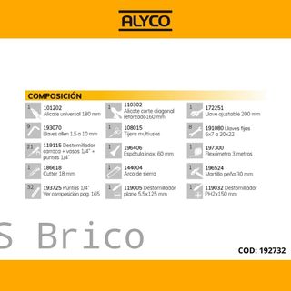 Caja Herramientas 82 Piezas Alyco 192732