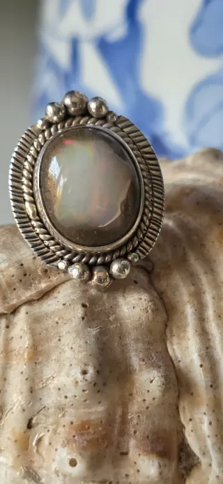 Anillo opalo cantera de plata de ley