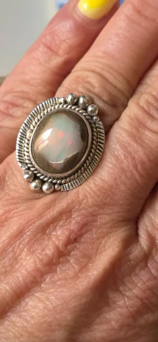 Anillo opalo cantera de plata de ley