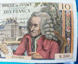 Banconota Francese 10 Franchi Voltaire