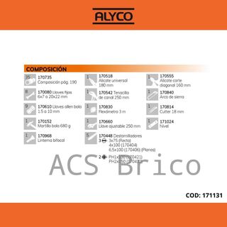 Caja Herramientas 67 Piezas Alyco 171131