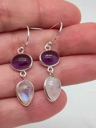 Pendientes y Pulsera Plata 925  y Amatista